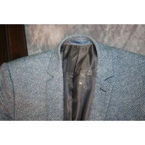 Heart & Dagger 42R Tweed Blazer Blue MOON Yorkshire Wool